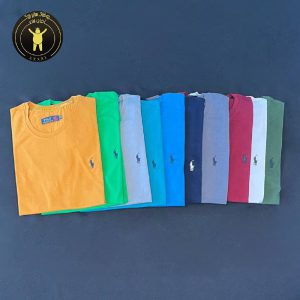 تیشرت سایز بزرگ مردانه نخی یقه گرد پولو